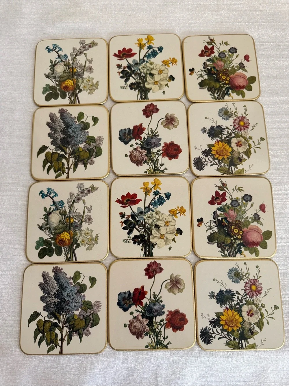 2 CLOVERLEAF Floral Traditional Laminated Coasters (6) each